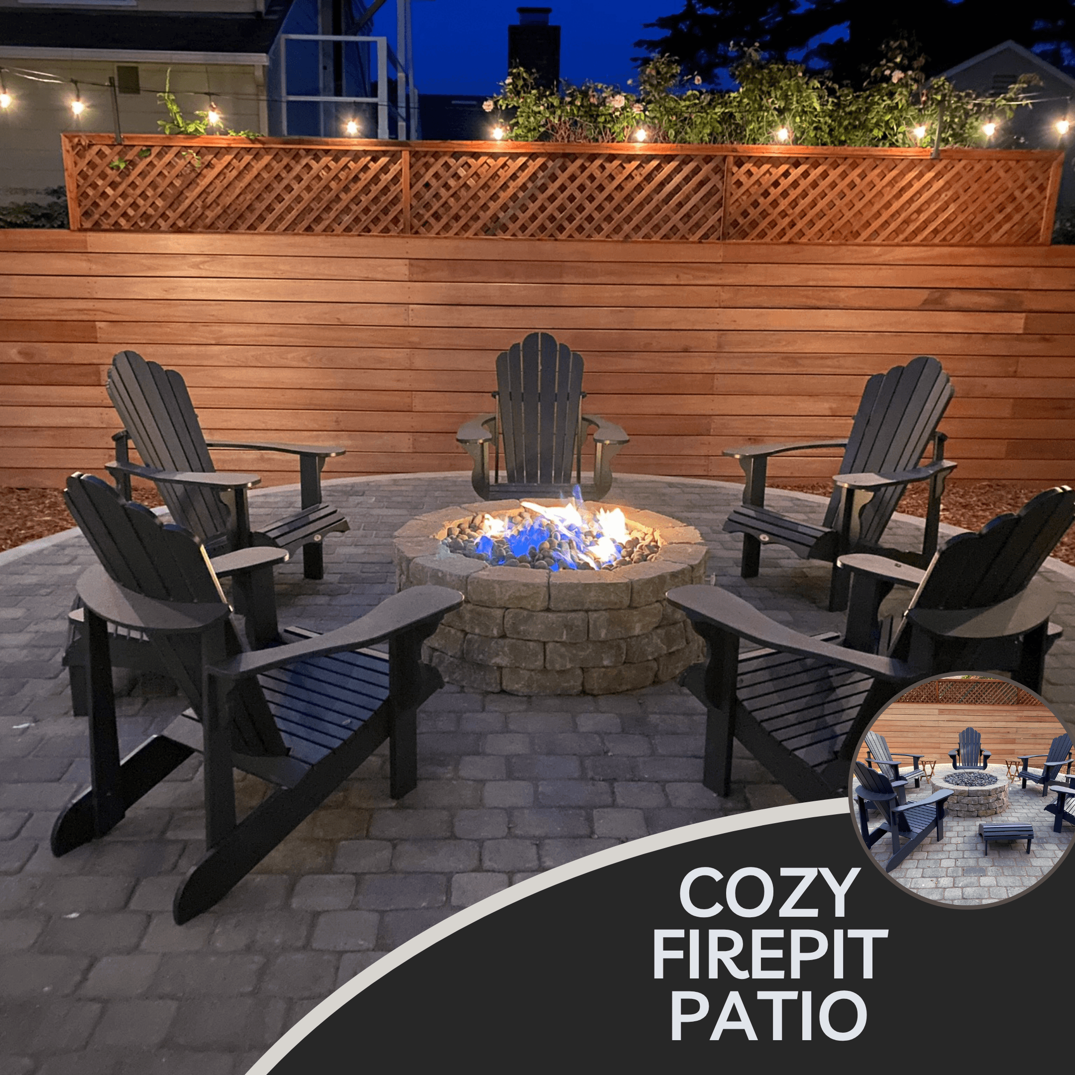 Cozy firepit patio