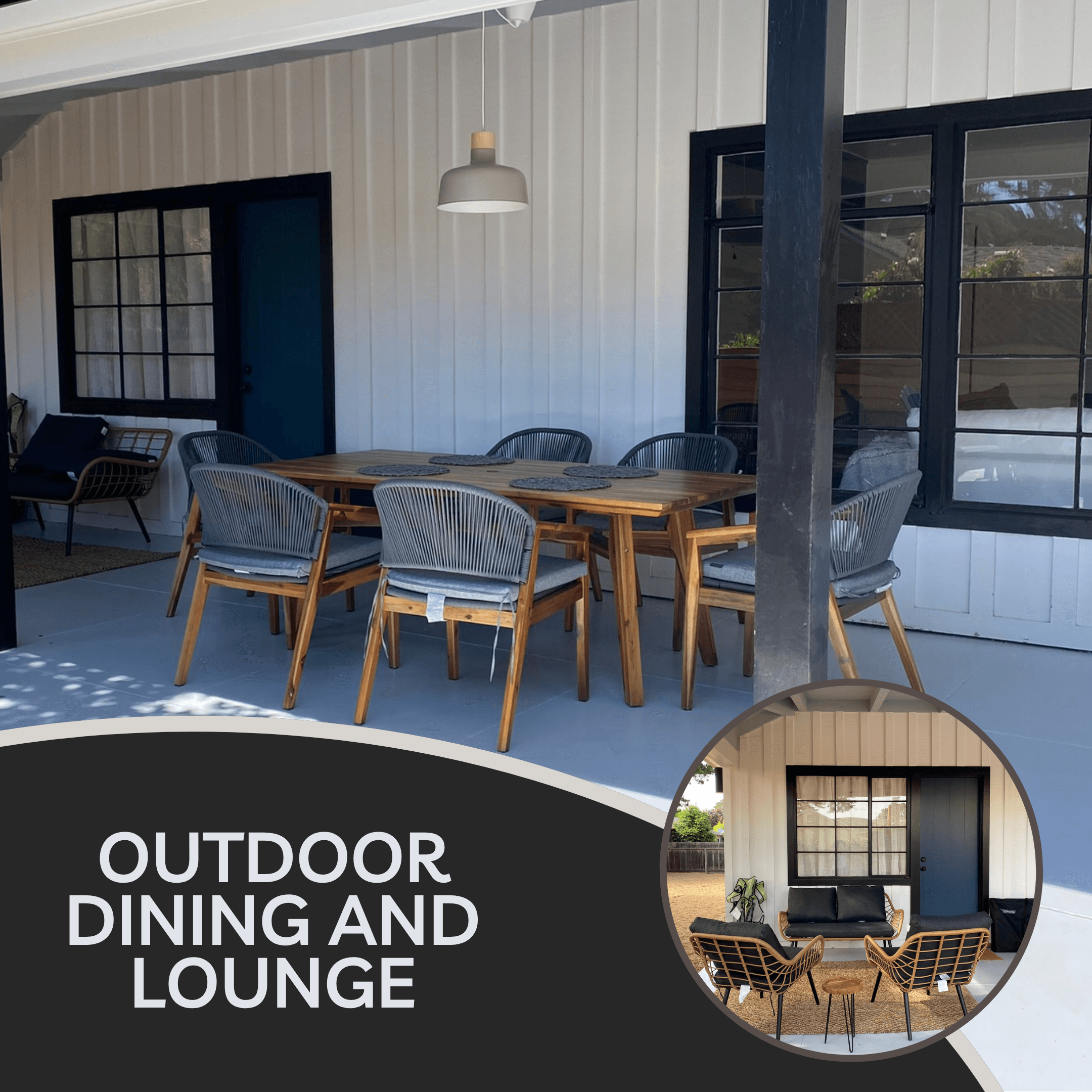 Outdoor dining and lounge